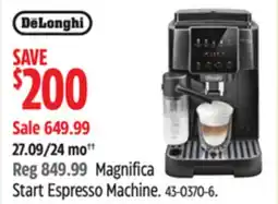 Canadian Tire De'Longhi Magnifica Start Espresso Machine offer