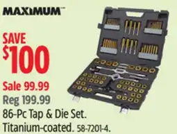 Canadian Tire MAXIMUM 86-PC Tap & Die Set Titanium-coated offer