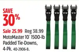 Canadian Tire MotoMaster 10´ 1500-lb Padded Tie-Downs, 4-Pk offer