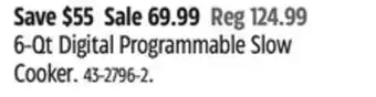 Canadian Tire 6-Qt Digital Programmable Slow Cooker offer