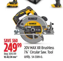 Canadian Tire 20V MAX XR Brushless 71⁄4˝ Circular Saw offer