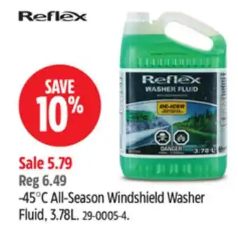 Canadian Tire Reflex -45°C All-Season Windshield Washer Fluid, 3.78L offer