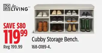 Canadian Tire FOR LIVING Cubby Storage Bench offer