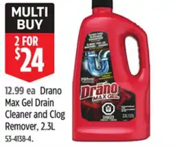 Canadian Tire Drano Max Gel Drain Cleaner and Clog Remover offer