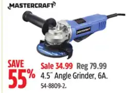 Canadian Tire Mastercraft 4.5˝ Angle Grinder, 6A offer