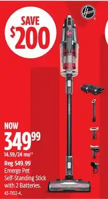 Canadian Tire Hoover Emerge Pet Self-Standing Stick with 2 Batteries offer