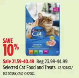 Canadian Tire Purina Selected Cat Food and Treats offer
