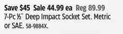 Canadian Tire 7-Pc 1⁄2˝ Deep Impact Socket Set offer