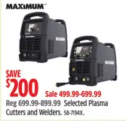 Canadian Tire MAXIMUM Selected Plasma Cutters and Welders offer
