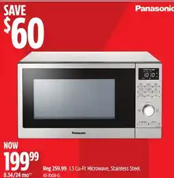 Canadian Tire Panasonic 1.3 Cu-Ft Microwave, Stainless Steel offer