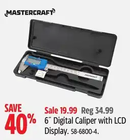 Canadian Tire Mastercraft 6˝ Digital Caliper with LCD Display offer