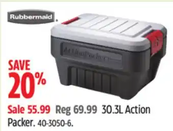 Canadian Tire RUBBERMAID 30.3L Action Packer offer