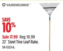 Canadian Tire YARDWORKS 22˝ Steel Tine Leaf Rake offer