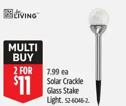Canadian Tire Solar Crackle Glass Stake Light offer