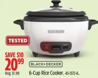 Canadian Tire Black & Decker 6-Cup Rice Cooker offer