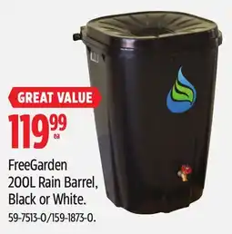 Canadian Tire FreeGarden 200L Rain Barrel, Black or White offer