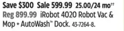 Canadian Tire iRobot 4020 Robot Vac & Mop - AutoWash Dock offer