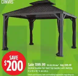 Canadian Tire CANVAS Skyline Double-Tier Hard Top Gazebo with Netting offer