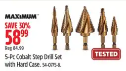 Canadian Tire MAXIMUM 5-Pc Cobalt Step Drill Set with Hard Case offer