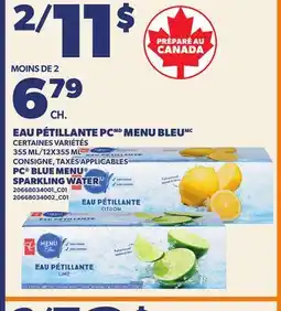 Provigo PC BLUE MENU SPARKLING WATER offer