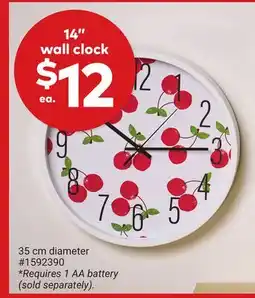 Giant Tiger 14 wall clock 35 cm diameter offer