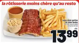 Metro REPAS DEMI-PORTION DE CÔTES LEVÉES | HALF PORTION RIB MEAL offer