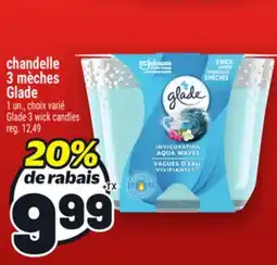 Metro CHANDELLE 3 MÈCHES GLADE | GLADE 3 WICK CANDLES offer