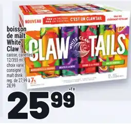 Metro BOISSON DE MALT WHITE CLAW | MALT DRINK offer