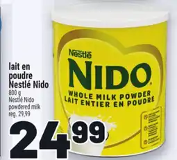 Metro LAIT EN POUDRE NESTLÉ NIDO | NESTLÉ NIDO POWDERED MILK offer