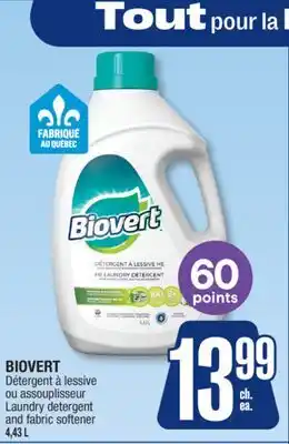 Jean Coutu BIOVERT Laundry detergent and fabric softener offer