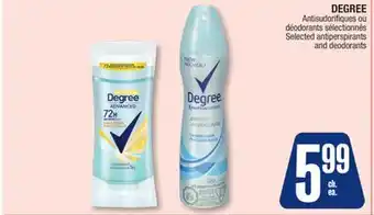 Jean Coutu DEGREE Selected antiperspirants and deodorants offer