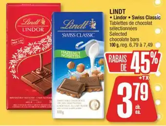 Jean Coutu LINDT Lindor, Swiss Classic Selected chocolate bars offer