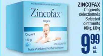 Jean Coutu ZINCOFAX Selected ointments offer