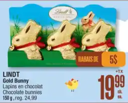 Jean Coutu LINDT Gold Bunny Chocolate bunnies offer