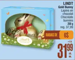 Jean Coutu LINDT Gold Bunny Chocolate bunnies offer