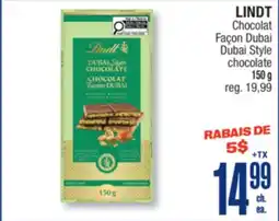 Jean Coutu LINDT Dubai Style chocolate offer