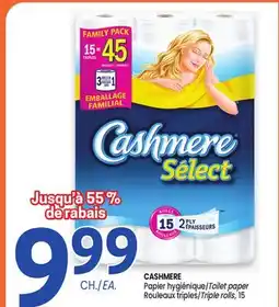 Uniprix CASHMERE Papier hygiénique/Toilet paper Rouleaux triples/Triple rolls offer
