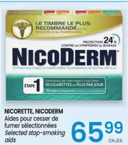 Uniprix NICORETTE, NICODERM Aides pour cesser de fumer sélectionnées / Selected stop-smoking aids offer