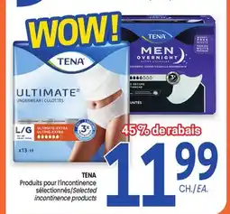 Uniprix TENA Produits pour l'incontinence sélectionnés/Selected incontinence products offer