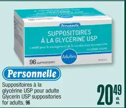 Jean Coutu PERSONNELLE Glycerin USP suppositories for adults offer