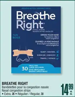 Jean Coutu BREATHE RIGHT Nasal congestion strips offer