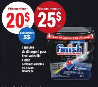 Maxi CAPSULES DE DÉTERGENT POUR LAVE-VAISSELLE FINISH, 60-105 UN offer