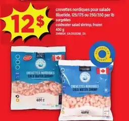 Maxi CREVETTES NORDIQUES POUR SALADE BLUETIDE, 125/175 OU 250/350 PAR LB | COLDWATER SALAD SHRIMP offer