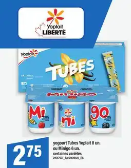 Maxi YOGOURT TUBES YOPLAIT 8 UN. OU MINIGO 6 UN offer