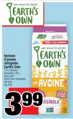 Super C Boisson d'avoine réfrigérée Earth's Own | Earth'sOwn refrigerated oat drink offer