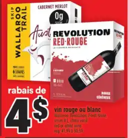 Super C Vin rouge ou blanc Wallaroo, Revolution, Forêt Noire, vinier 4 L, choix varié | red or white wine offer