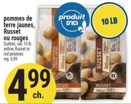 Marché Adonis Pommes de terre jaunes, Russet ou rouges | Yellow, Russet or red potatoes offer