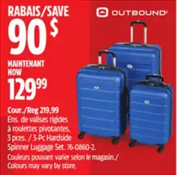 Canadian Tire Outbound 3-Pc Hardside Spinner Luggage Set offer