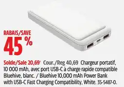 Canadian Tire Bluehive 10,000 mAh Power Bank with USB-C Fast Charging Compatibility offer