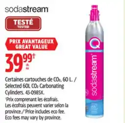 Canadian Tire SodaStream Selected 60L CO2 Carbonating Cylinders offer